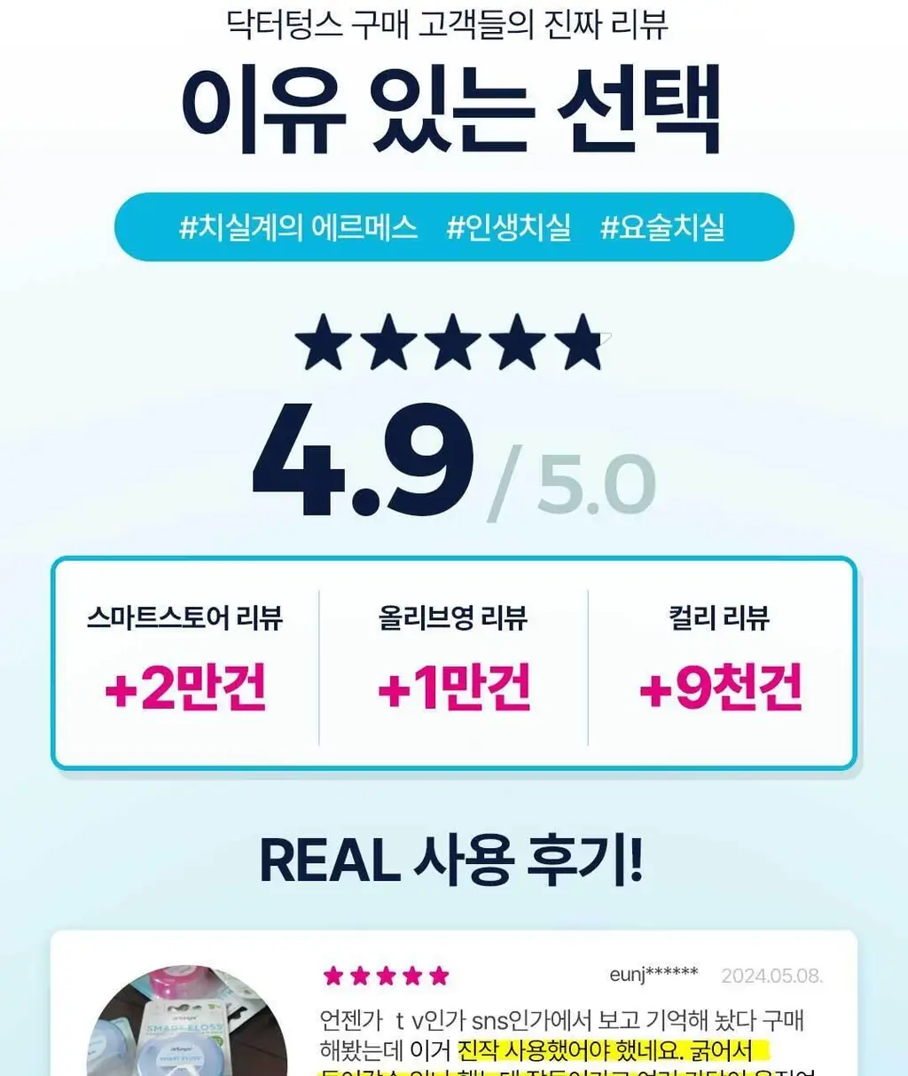 [대용량] 닥터텅스 이태리 치실 6개입 상세페이지 3